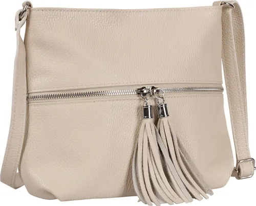 Toscanto Umhängetasche Beige – Elegante Leder Tasche für Damen - Stylische Toscanto Umhängetasche aus hochwertigem Leder in beige, ideal für besondere Anlässe. Mit praktischem Reißverschluss und italienischer Handarbeit überzeugt sie als modisches Accessoire.