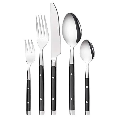 GRÄWE Besteck-Set 10-tlg. Bamberg schwarz - Elegantes 10-teiliges Besteckset im Landhausstil, aus robustem Edelstahl 18/0, spülmaschinengeeignet und ideal für festliche Anlässe oder den täglichen Gebrauch.