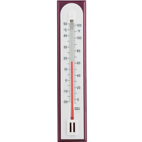 Präzises Raumthermometer zur Verwendung als Raumtemperatur-Thermometer-Monitor im Homeoffice, Garten oder Gewächshaus, einfache Wandmontage im Innen- und Außenbereich (Burgund)