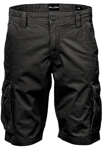 Amaci&Sons Herren Cargoshorts Regular Fit 7027 Schwarz W40 - Stylische Amaci&Sons Herren Cargoshorts in Schwarz, Regular Fit. Ideal für Freizeitaktivitäten mit praktischen Taschen für zusätzlichen Stauraum.