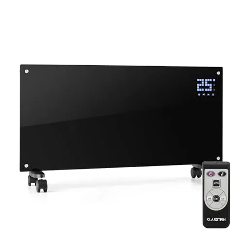Klarstein Elektroheizung 2000 W - Elektroheizkörper mit energiesparendem Betrieb und Überhitzungsschutz, ideal für schnelle Wärmeverteilung in jedem Raum. Mobil und einfach zu steuern dank Fernbedienung und praktischen Bodenrollen.