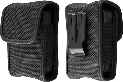 caseroxx Funkmeldertasche – passend für Swissphone , u.v.m. - Tasche mit Gürtelclip & Klettverschluss, schwarz