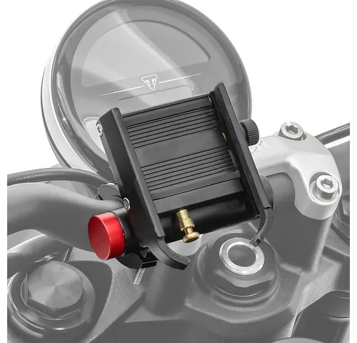 Tourtecs SH2 Smartphonehalterung mit Powerbank für Motorräder - Motorrad-Halterung für Lenker von 20-36 mm, mit integrierter 2000 mAh Powerbank für mobiles Laden. Sicherer Halt für Smartphones aller Marken, ideal für Motorradtouren.