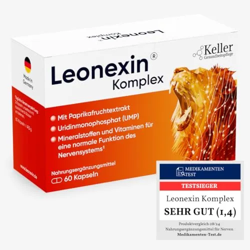 Leonexin Komplex I für Löwenstarke Nerven 60 Kapseln - Drogerie & Körperpflege – Unterstützt Nervenstärke und Entspannung mit Uridinmonophosphat und Paprika für ein gesundes Nervensystem.