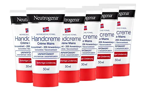 Neutrogena Norwegische Formel Handcreme konzentriert unparfümiert Feuchtigkeitscreme bei sehr trockenen, rissigen Händen, 50 ml (1er Pack)