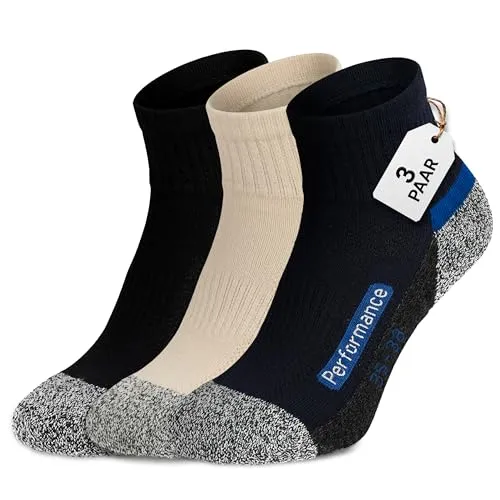 Fiera Besa Trekkingsocken Unisex knöchelhoch Wandern Sport 3 Paar Mix 43-46