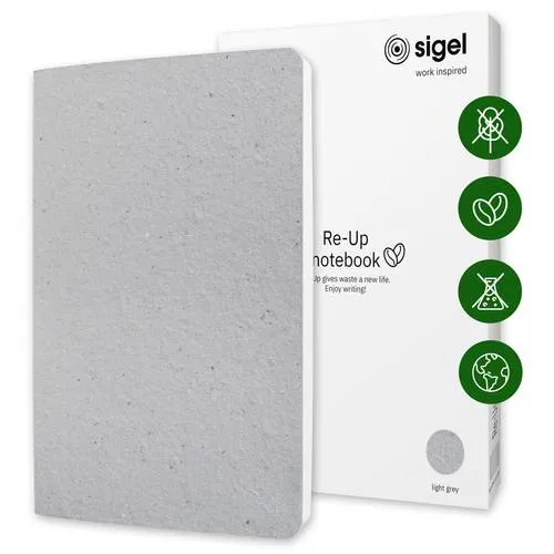 Sigel Re-Up RU100 Notizbuch kariert Hellgrau Anzahl der Blätter: 50 DIN A5hoch