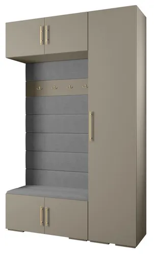 ABIKS MÖBEL Kompaktgarderobe INOVA 3 SATZ 19 – Stilvolles Möbelset mit Kleiderstange - Praktisches Möbelset für jeden Raum mit eleganter Garderobe, Kleiderstange und Regalen. Hochwertige Materialien garantieren Langlebigkeit. Nutzen Sie den Platz optimal und bringen Sie Ordnung in Ihr Zuhause!