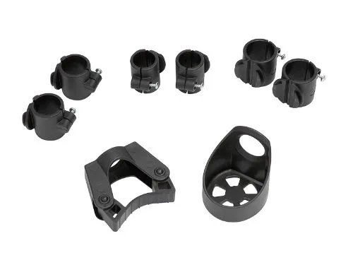 activera Stockhalter für Rollator und Rollstuhl Set für Gehstöcke,Gehhilfen und Krücken mit je 2 St. Rohrschellen 22mm,25mm,27mm