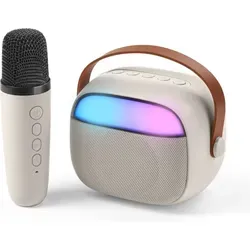 Cellularline Bluetooth Mini Karaoke-Anlage - Kompakte Karaoke-Anlage mit Bluetooth und RGB Lichtern, ideal für Partys und Unterhaltung unterwegs.
