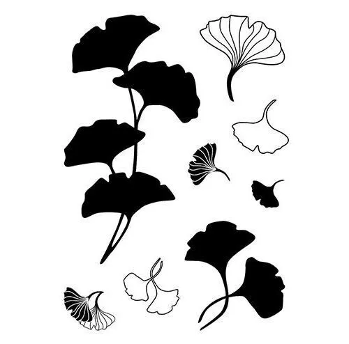 Efco Stempel Clear „Ginkgo“, transparent, A7/ 74 x 105 mm, 8-teilig