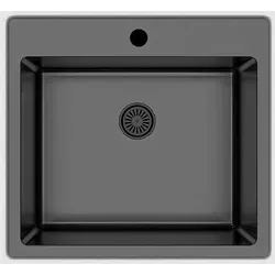 Hochwertige Edelstahlspüle 50,5x55 cm – Beidseitig montierbar