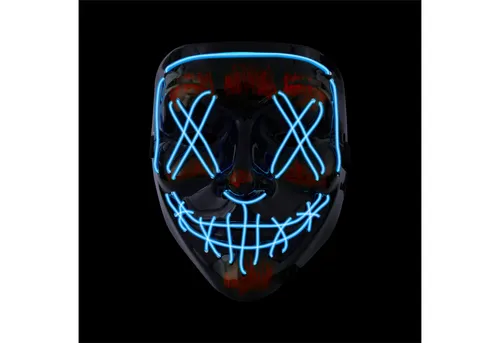Costumed Verkleidungsmaske Halloween Maske Purge LED - Kostüm Halloween Kostüm Herren Maske, (Packung), LED Neon Funktion