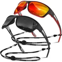 Sunier Sonnenbrille Herren Damen Polarisiert - Polarisiert und versiegelt, ideal für Radfahren und Outdoor-Aktivitäten. Mit 100% UV400-Schutz, bruchsicheren Gläsern und leichtem Rahmen für höchsten Tragekomfort. Perfekte Passform für jede Sportart!