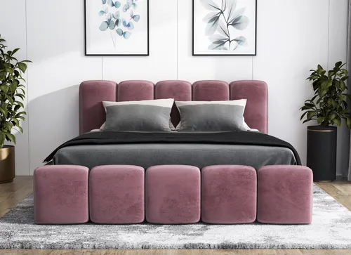 A&J MöbelLand Sonic Polsterbett 180x200 mit Bettkasten in pink von A&J MöbelLand