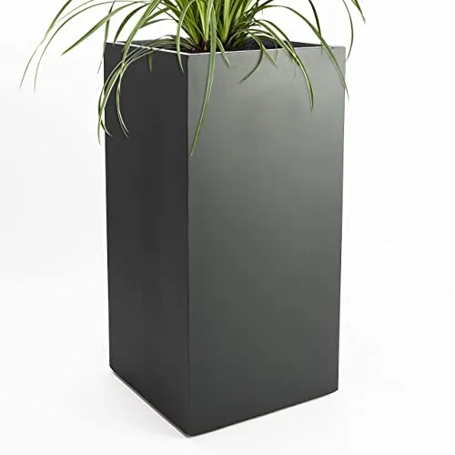 Pflanzwerk® Pflanzkübel Tower Anthrazit 80x40x40cm – Frostbeständig und UV-Schutz