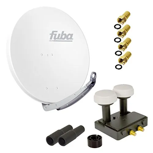 FUBA 2 Teilnehmer Astra Hotbird Digital SAT Anlage DAA 850 W - SAT-Antenne mit vormontierter Installation, ideal für den Empfang von Astra und Hotbird. Der leistungsstarke PremiumX Twin Monoblock LNB ermöglicht gleichzeitig den Empfang von zwei Satelliten.