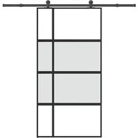 vidaXL Schiebetür 102,5x205 cm aus Hartglas und Aluminium - Moderne Schiebetür für platzsparende Lösungen, aus langlebigem Hartglas und korrosionsbeständigem Aluminium, ideal für jedes Zuhause.
