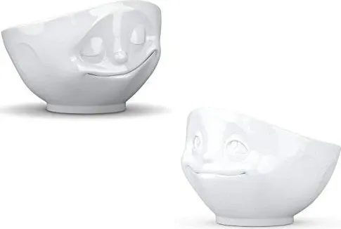 FIFTYEIGHT Schale 500ml - Glücklich weiß - Kaffeetassen & -becher, stilvolle Schale mit 500ml Fassungsvermögen, ideal für Kaffee oder Snacks und bringt Glück in jede Kaffeepause.