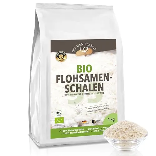 GOLDEN PEANUT Flohsamenschalen Bio 1 kg – 95% Reinheit in beige von GOLDEN PEANUT