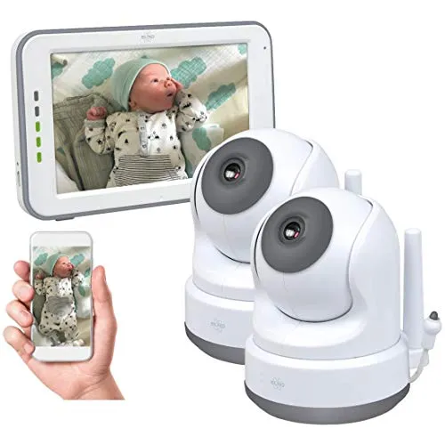 ELRO BC3000-2 Babyphone Royale mit Touchscreen - Babyphone mit 12.7 cm Touchscreen und 720P HD-Kameras, inklusive Nachtsicht und App-Steuerung für optimale Überwachung Ihres Babys.