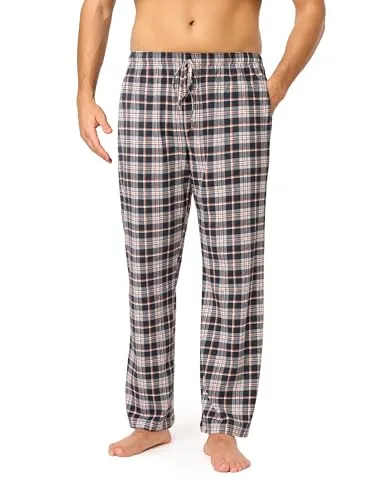 Timone Herren Schlafanzugshose Lang Pyjamahose aus Baumwolle Freizeithose Schlafhose Loungewearhose mit Taschen Nachtwäsche Hose für Herren Sleepwear TPP-001 (Muster-15 (9632101), M)