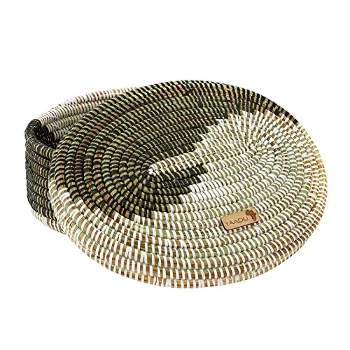 YAADU Brotkorb Geflochtener Aufbewahrungskorb mit Deckel in schwarz von YAADU