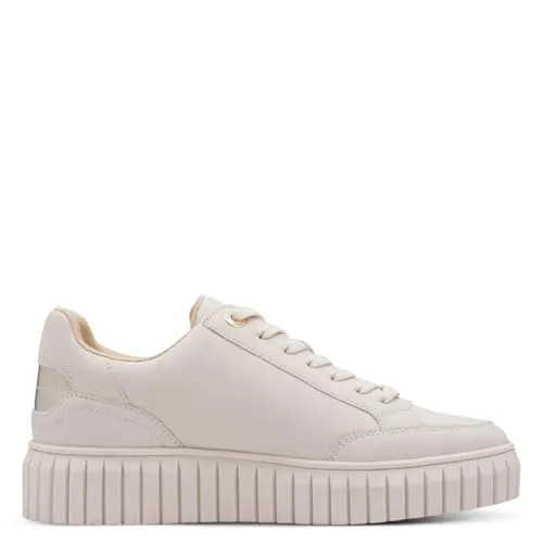 s.Oliver Damen Sneaker Vegan mit Dicker Sohle, Beige, 40 EU - Damen-Sneaker mit einzigartigem Performance Footbed für optimalen Komfort und aus 100% veganen Materialien gefertigt – ideal für stilvolle Freizeit-Looks.