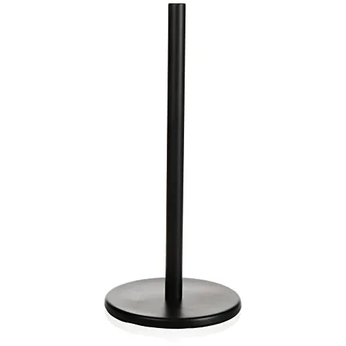 com-four® Küchenrollenhalter stehend - Papierrollenhalter für die Küche - stehender Rollenhalter aus Metall - Küchenrollenhalterung ohne Bohren - 32 cm (01 Stück - schwarz)