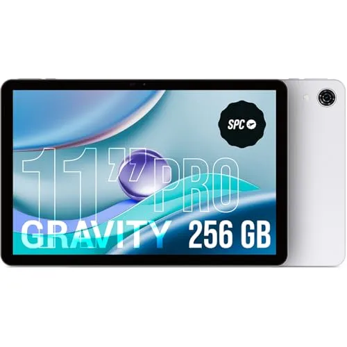 SPC Gravity Pro - 11-Zoll-Tablet mit Matte View FHD-Display - Tablet mit 256GB Speicher, 6GB RAM und 4G-Verbindung. Das matte Display reduziert Reflexionen und schont die Augen, ideal für längeres Arbeiten.