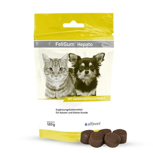 Alfavet FeliGum Hepato, Ergänzungsfuttermittel für Katzen und kleine Hunde