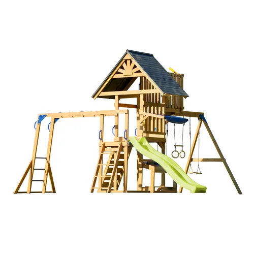 AXI Mitch Spielturm aus Holz in Braun mit Doppelschaukel