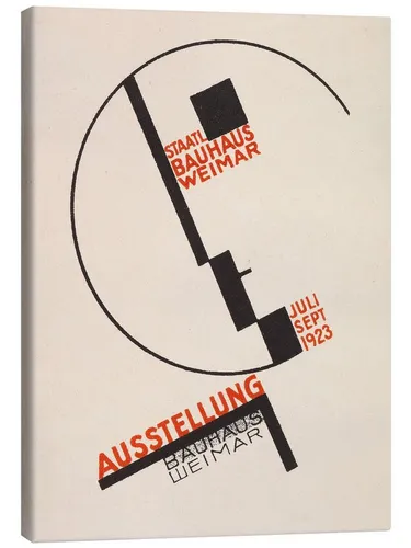 Posterlounge Wandbild Ausstellung Bauhaus Weimar, Postkarte, 1923, Exhibition Posters, erhältlich als Poster, Leinwandbild, Wandsticker oder Acrylglasbild