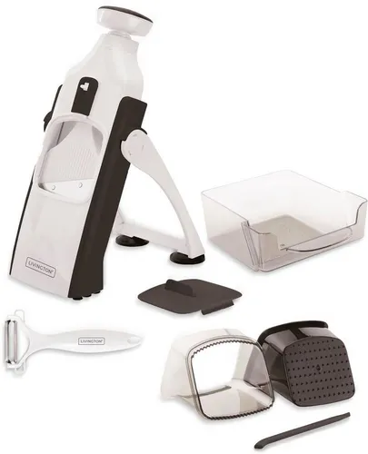 MediaShop Küchenreibe TurboCut - Effiziente Universalreiben mit One-Push-System - Universalreiben für Gemüse, Käse und Obst mit innovativem One-Push-System für müheloses Schneiden und einfache Reinigung, spülmaschinengeeignet.