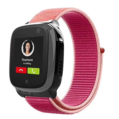 Snyeest Nylon Armbänder kompatibel mit Xplora X5 Armband,Kids Smartwatch Klettverschluss Mädchen Jungen Verstellbare Geflochtenes Ersatz Armbänder für X5 Play/XGO 2/XGO 3, Granatapfel rot
