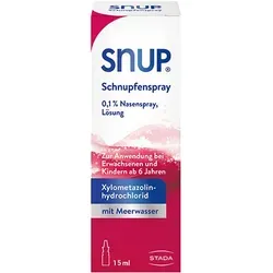 Snup Schnupfenspray 0,1% - Rezeptfreies Nasenspray - Arzneimittel zur Linderung von Nasenverstopfung - wirksam und schnell für eine freie Nase, ideal bei Erkältungen.