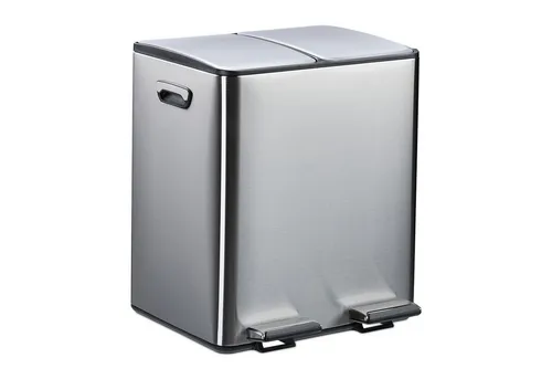 Mülleimer Mülltrennsystem Treteimer 15l – Praktischer Abfallbehälter für die Küche - Haushaltszubehör mit 2 Fächern zur Mülltrennung, platzsparend und mit Deckel für hygienische Nutzung. Ideal für umweltbewusste Haushalte.