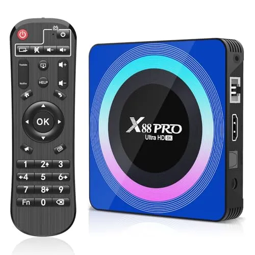 ADDCOLOR Android TV Box, Android 13 Box mit 2 GB RAM 16 GB ROM RK3528 Quad-Core 64bit Cortex-A53 unterstützt 2.4/5.0 GHz WiFi6 BT5.0 HD 8K 10/100 M Ethernet HDMI 2.0