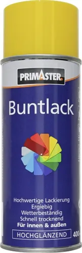 Primaster Lackspray 400ml Rapsgelb Hochglänzend Wetterbeständig Sprühlack
