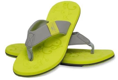 MADSea Damen Zehenstegpantolette Beach Woman | Zehentrenner Flip Flop Thong Sandale Badelatschen | Sommer Strand, gelb/hellgrau, 39 EU