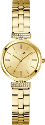 Guess Bejeweled Enchantment Armbanduhr - Damen Armbanduhr im Luxus-Stil mit funkelnden Steinen auf dem Zifferblatt, aus hochwertigem Edelstahl und mit 2 Jahren Herstellergarantie. Kostenloser Versand!