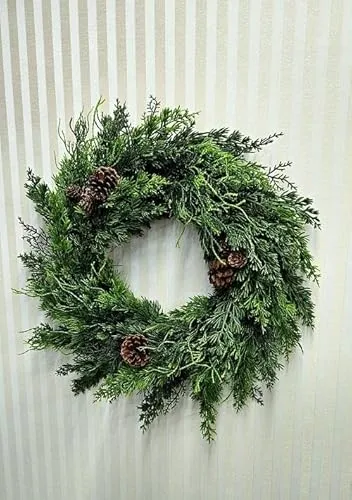 artplants.de Kunst Kranz Zypresse STURMYN mit Zapfen, grün, Ø50cm