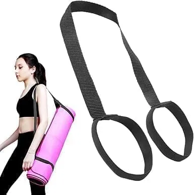 Zcccc Schwarze Yogamatten-Gurte zum Tragen – elastische Gurte für Yogamatte, verstellbarer Yoga-Trageriemen, Tragegurt für Trainingsmatte, Gewichtsverlust, Fitness-Bindungsseil, Fitness-Zubehör