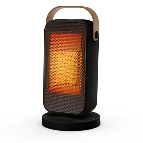 YAZEKY Heizlüfter Energiesparend Leise, Kleiner Kompakter Portabler Heizlüfter für 20 m², 3 Heizung Elektrisch, Sicherheitsschalter Handgriff 1200 Watt für Bad Zimmer Büro Schlafzimmer