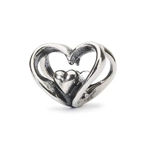 Trollbeads Charm Herz an Herz aus Sterling-Silber - Bead Charm für Damen, handgefertigt aus 925er Sterling Silber mit einzigartigen Details, entworfen von der dänischen Designerin Mette Saabye.