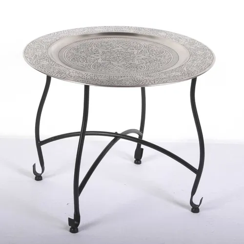 Beistelltisch mit klappbarem Gestell in silber von Casa Moro