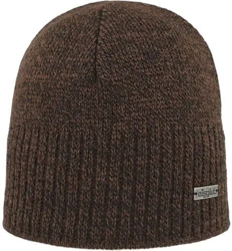 Eisglut Unisex Beng XL Beanie-Mütze, Braun Mel. - Hochwertige Strickmütze - Strickmützen für Herren, Made in Germany, aus pflegeleichter Garnmischung mit weichem Microfleece-Innenband für optimalen Tragekomfort.
