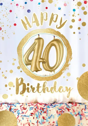 Great Cards 40. Geburtstag Glückwunschkarte mit Musik und Kerzen ausblasen