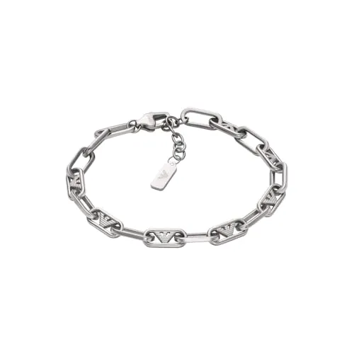 Emporio Armani Herrenarmband aus Edelstahl oder Perlen - Elegantes Armband für Herren aus poliertem Edelstahl mit sicherem Karabinerverschluss, ideal für stilbewusste Männer.