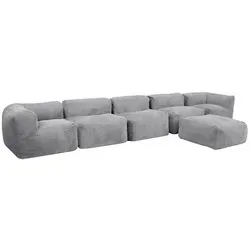 Icon Zen Sofa-Set, 6-teilig, mit Schaumstofffüllung - Modulares Sofa für Wohnzimmer und Schlafzimmer, aus weichem recyceltem Cordmaterial, wasserfest und kratzfest, mühelose Montage ohne Werkzeuge.
